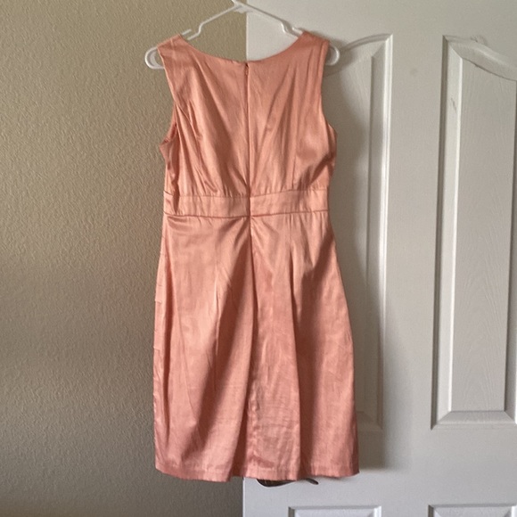 Peach colored, Silky, pleated cocktail dress - Picture 2 of 5